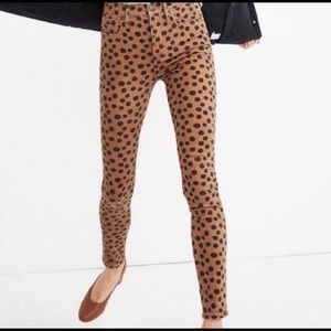 Madewell leopard dot spotted high rise jeans